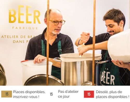 pere et fils qui brassent de la bière