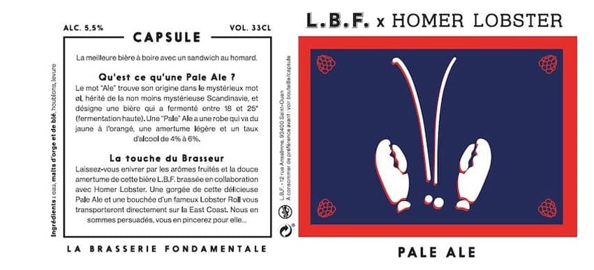 Etiquette de bière personnalisée Homer Lobster